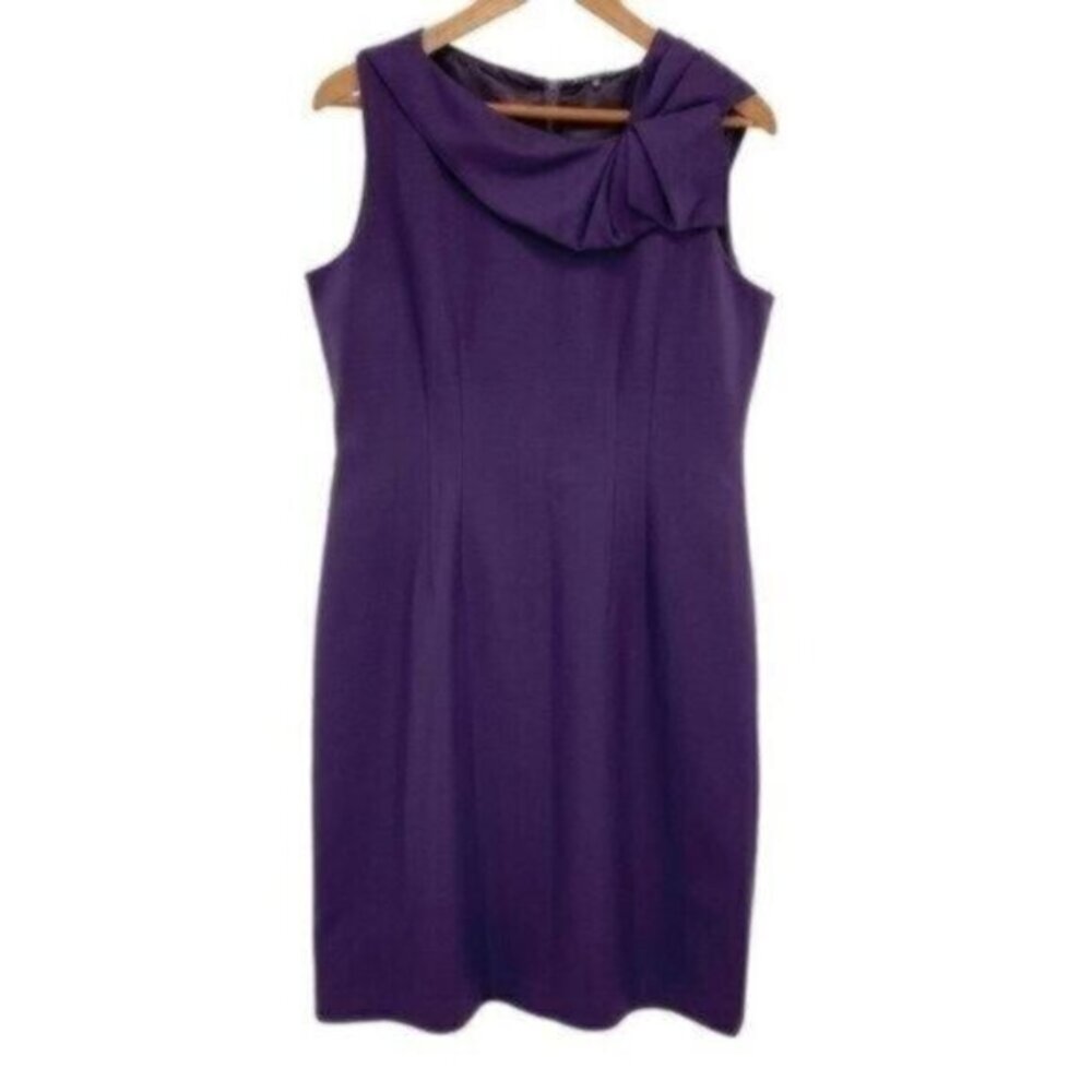 Elie Tahari Purple Wool Sheath Dress